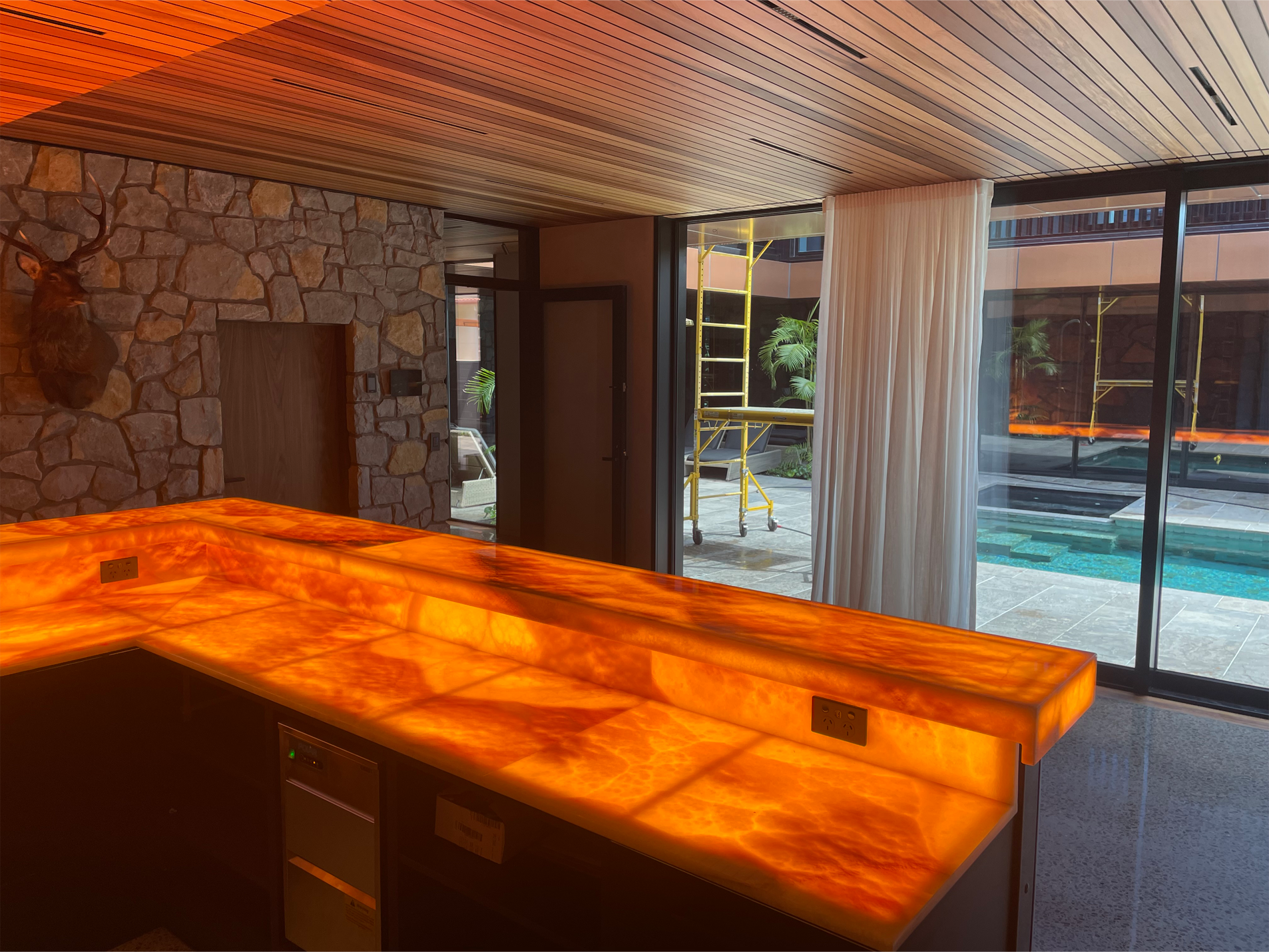 Kitchen Stone Lighting using Lumisheet