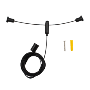 Suspension Kit with Yoke Double Fixing 1.2Mtr Black Max 10kg